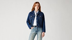 Original Trucker Clean Koyu İndigo Kadın Trucker