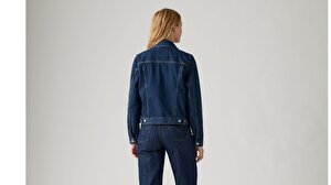 Original Trucker Clean Koyu İndigo Kadın Trucker