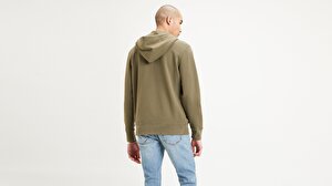 Original Erkek Yeşil Fermuarlı Kapüşonlu Sweatshirt
