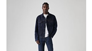 The Trucker Jacket Rinse Trucker Koyu İndigo Erkek Trucker