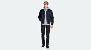 The Trucker Jacket Rinse Trucker Koyu İndigo Erkek Trucker
