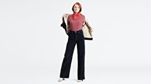 Ribcage Wide Leg Kadın Kadife Pantolon- Blazer Plush Cord