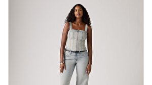 Sculpted Denim Büstiyer