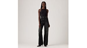 Ribcage Wide Leg Kadın Jean Pantolon - Dazzle Me Smoke