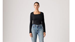 Essential Kare Yaka Uzun Kollu Tişört