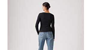 Essential Kare Yaka Uzun Kollu Tişört