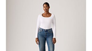 Essential Kare Yaka Uzun Kollu Tişört