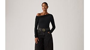 Clara Düşük Omuz Uzun Kollu Üst