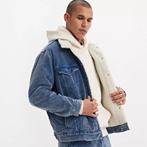 Relaxed Fit Kadife Trucker Ceket