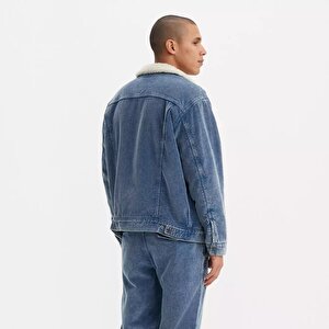 Relaxed Fit Kadife Trucker Ceket
