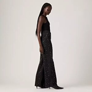 Ribcage Wide Leg Kadın Jean Pantolon - Dazzle Me Smoke