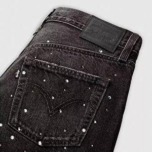 Ribcage Wide Leg Kadın Jean Pantolon - Dazzle Me Smoke