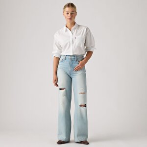 Ribcage Wide Leg Kadın Jean Pantolon - Set Up