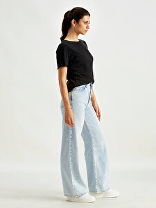 Ribcage Wide Leg Kadın Jean Pantolon