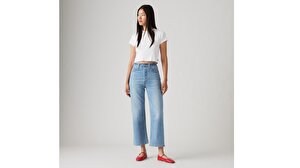 Ribcage Straight Ankle Cotton Linen Kadın Jean Pantolon - Cool Winter