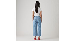 Ribcage Straight Ankle Cotton Linen Kadın Jean Pantolon - Cool Winter