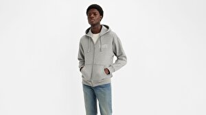 Relaxed Graphic Zip-Up Hoodie