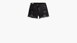 501® Original High Rise Kadın Jean Şort - Black Destructed