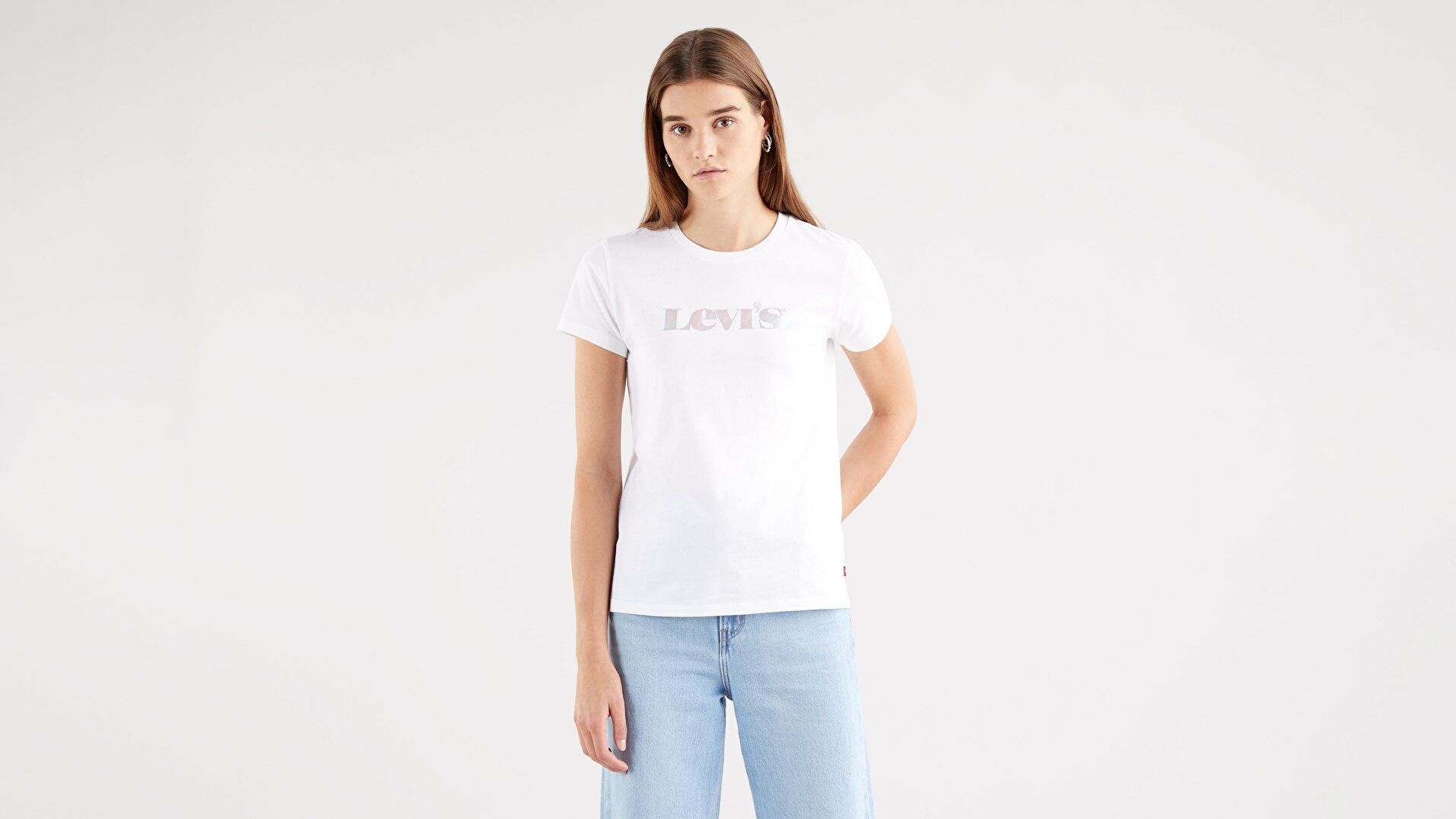 The Perfect Tee New Logo Iridescent Beyaz Kadın Tişört