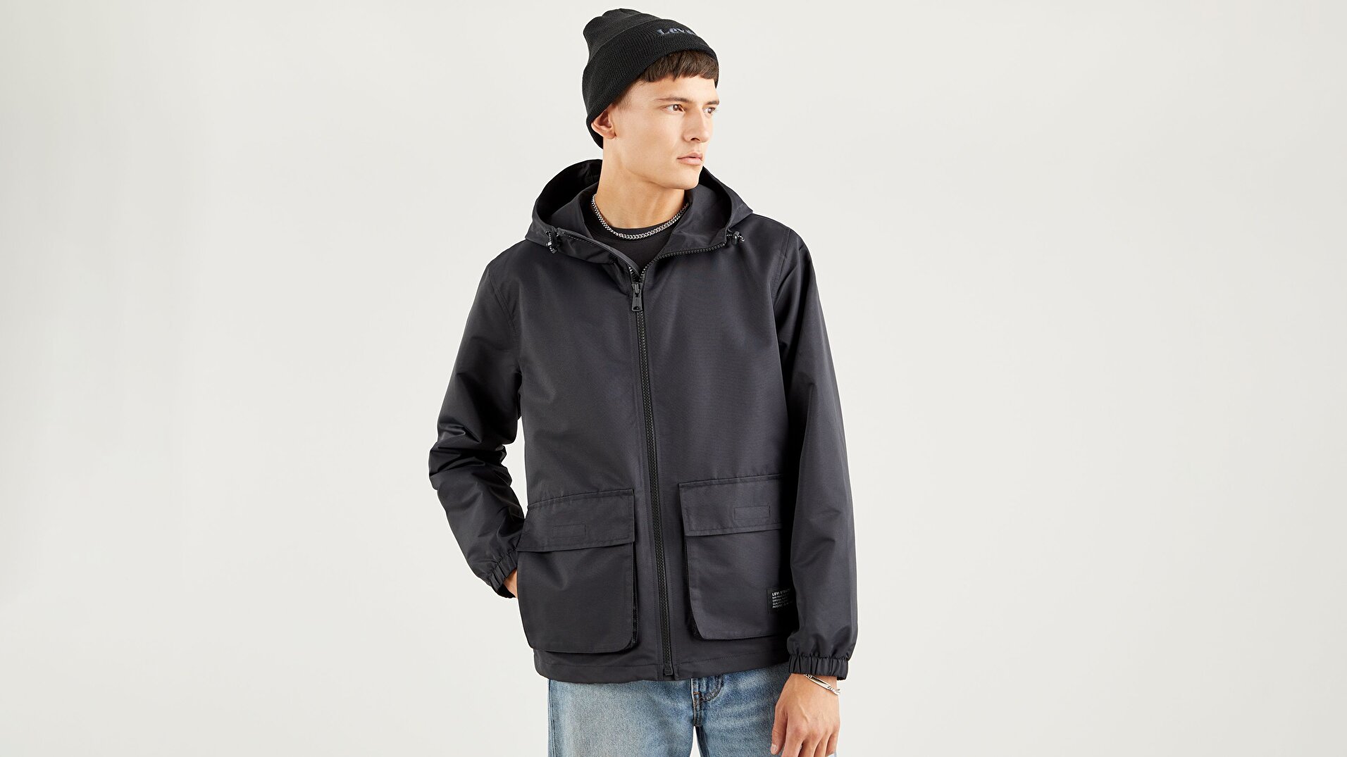 Tactical Windbreaker Erkek Siyah Mont