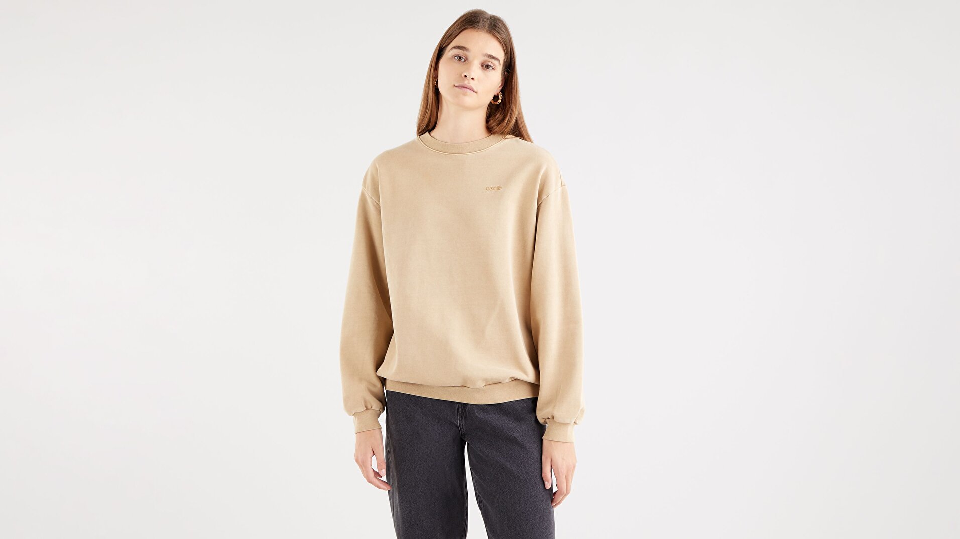 Melrose Slouchy Crew Incense Garment Dye Nötr Kadın Sweatshirt