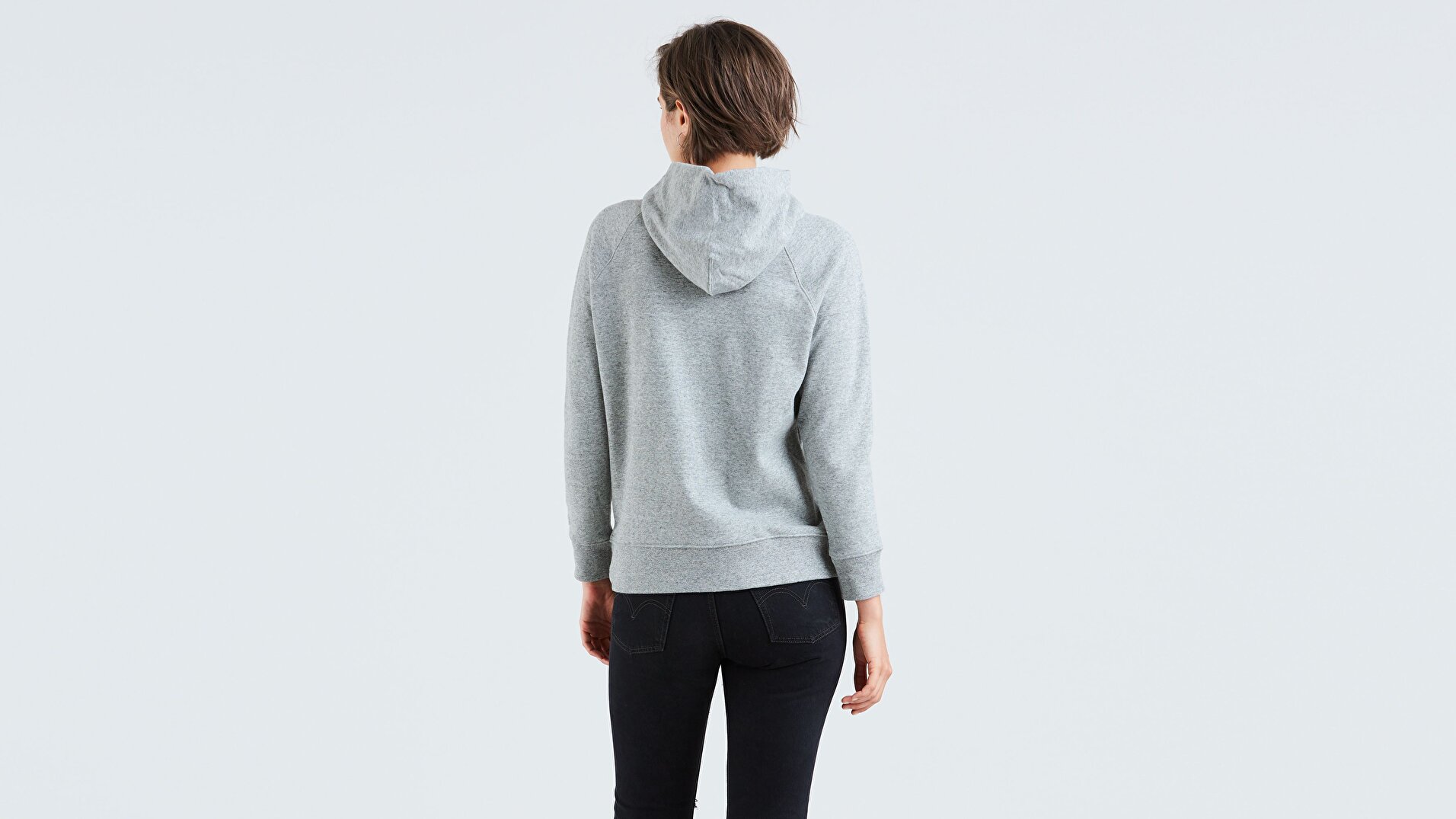 Sport Graphic Kadın Gri Kapüşonlu Sweatshirt