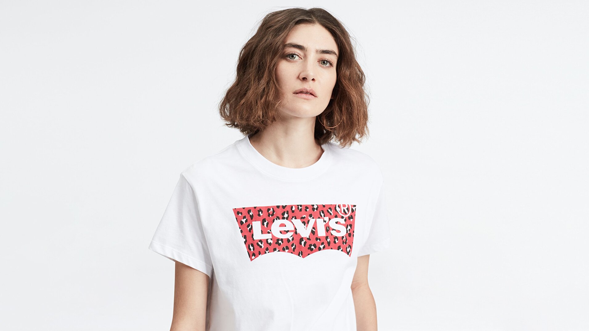 Graphic Varsity Tee Hsmk Leopard Beyaz Kadın Tişört