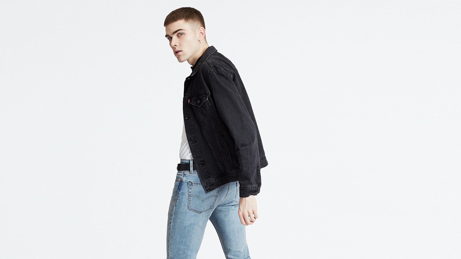 The Trucker Jacket Liquorice Gri Erkek Trucker