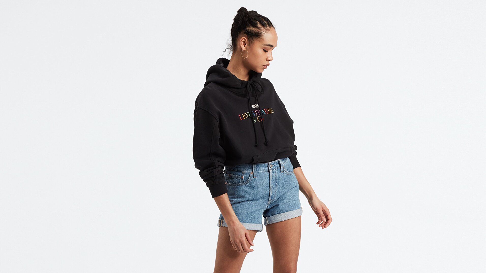 'Unbasic' Hoodie 90S Text Siyah Kadın Kapüşonlu Sweatshirt