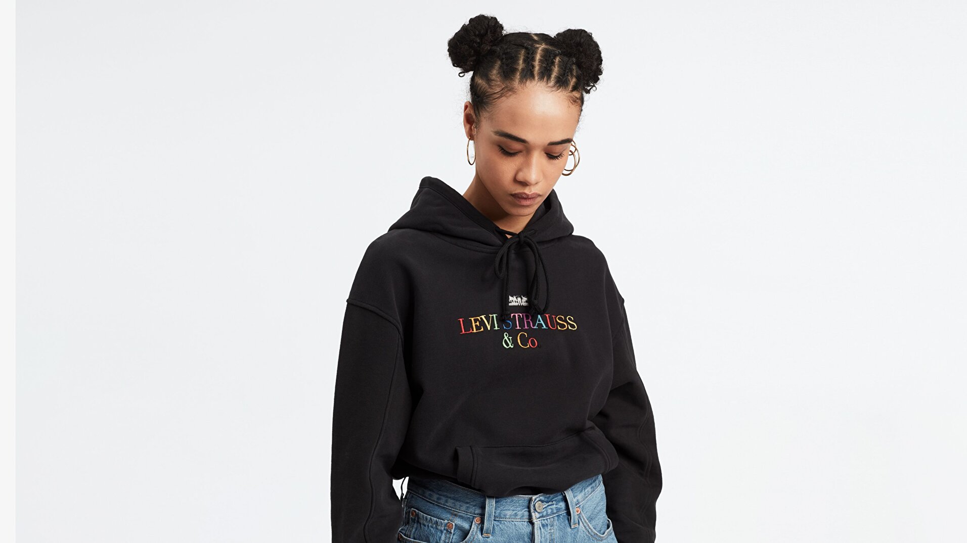 'Unbasic' Hoodie 90S Text Siyah Kadın Kapüşonlu Sweatshirt