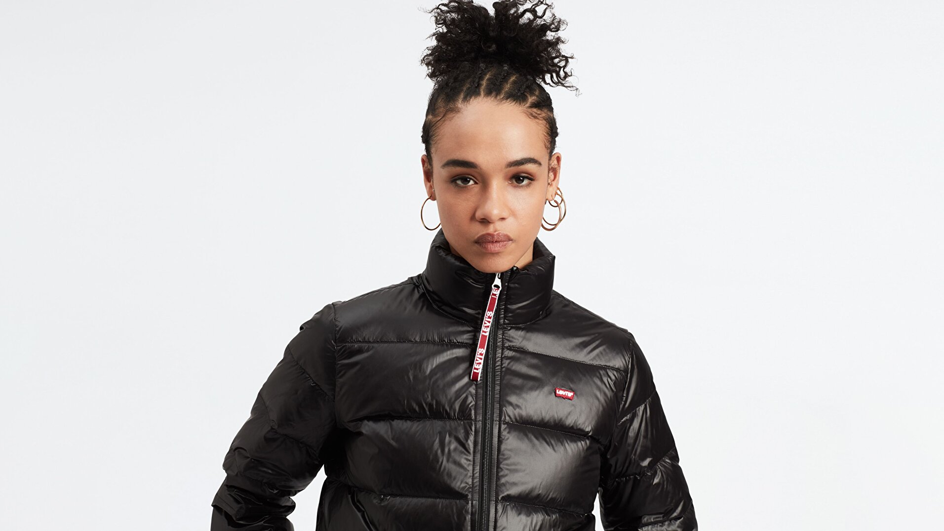 Francine Down Pckble Jkt Meteorite Siyah Kadın Puffer Ceket