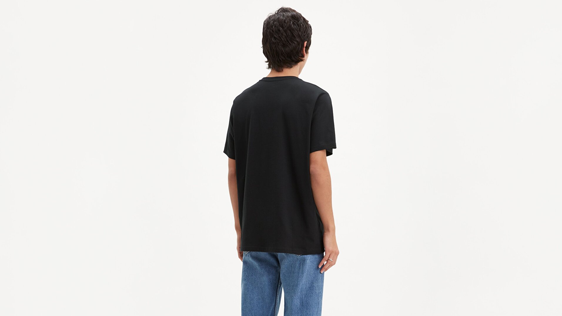 Relaxed Graphic Tee 90'S Serif Logo Siyah Erkek Tişört