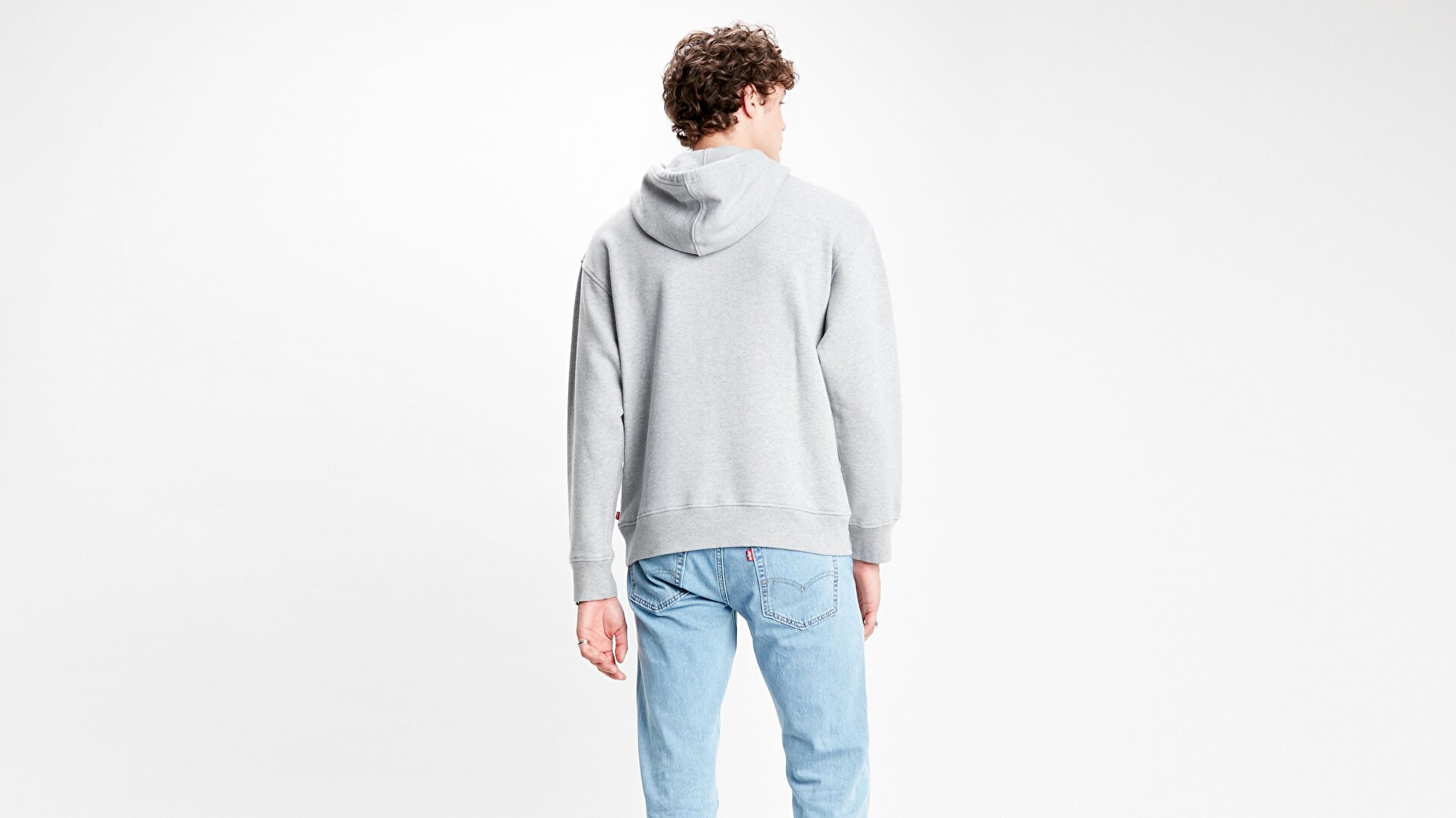 Relaxed Graphic Hoodie 90S Serif Gri Erkek Tişört