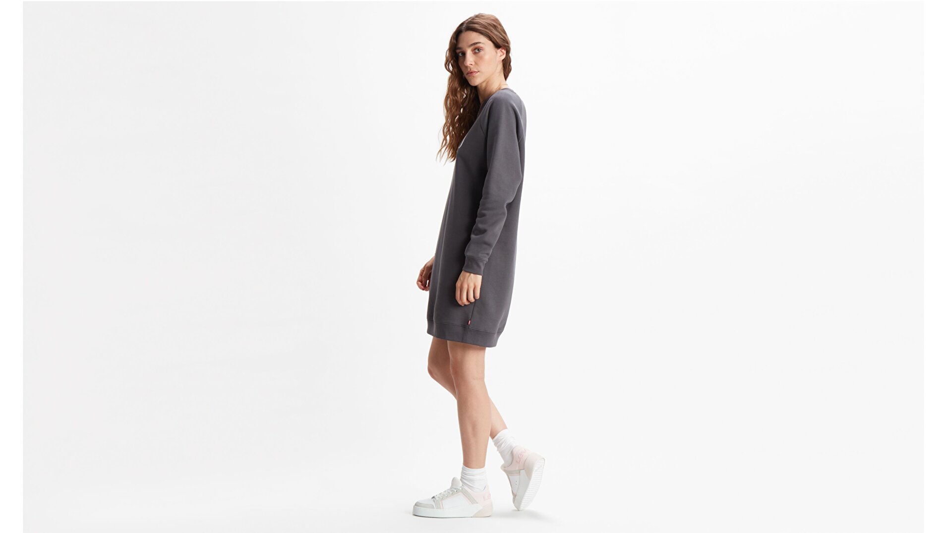 Crew Sweatshirt Dress Crew Dress Siyah Kadın Elbise