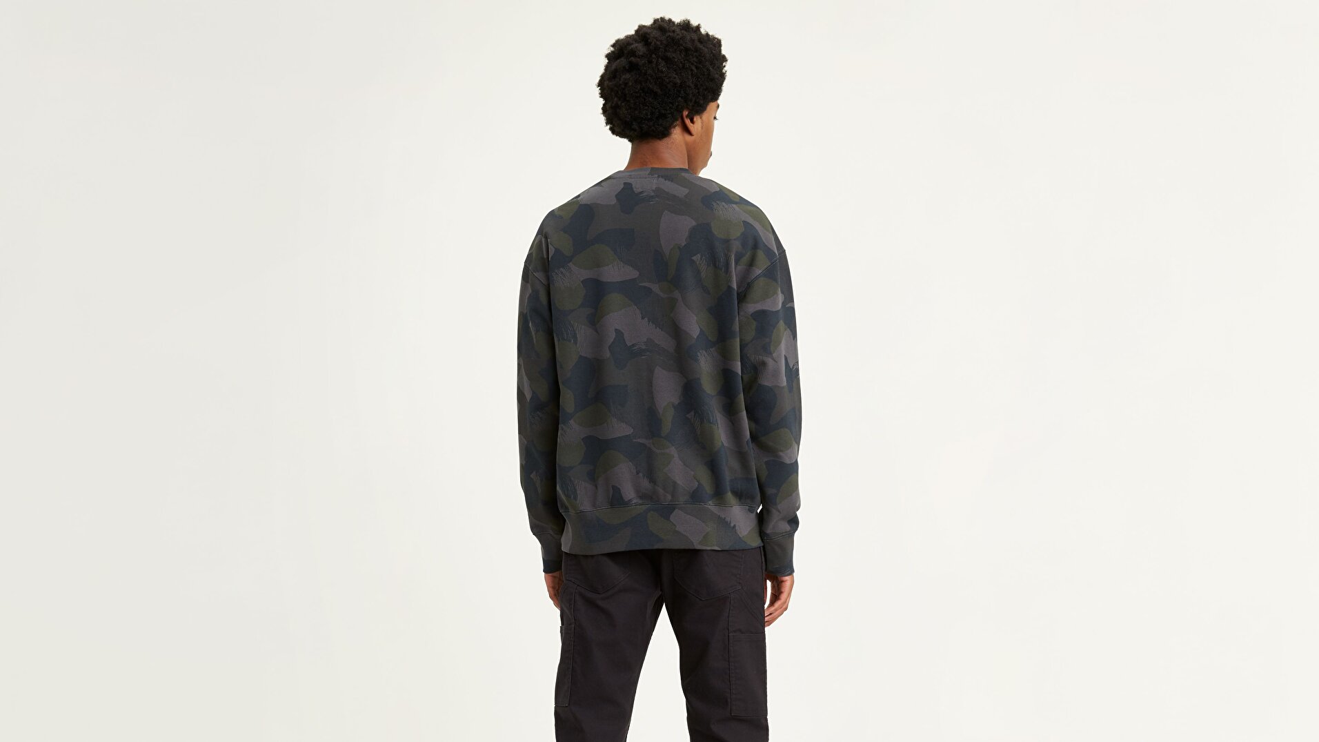 Authentic Logo Crewneck Alvincamo Pirate Siyah Erkek Sweatshirt