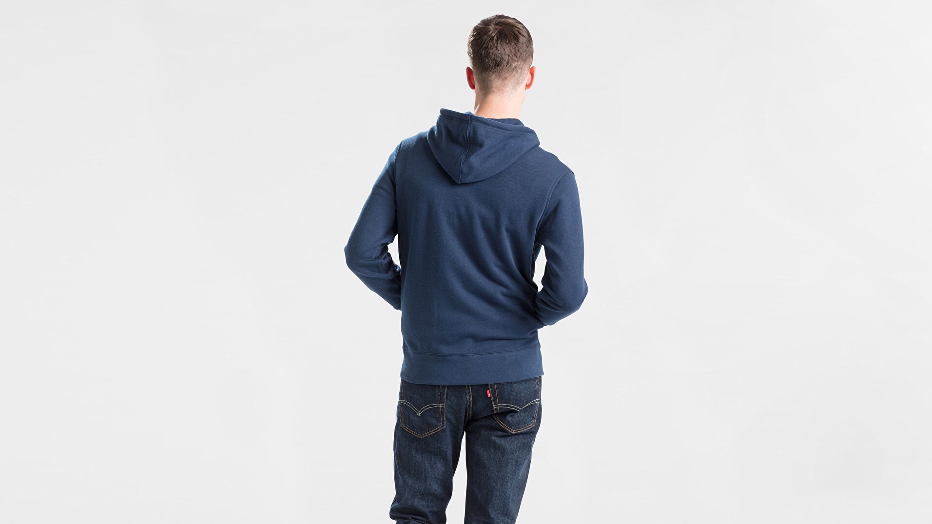 Classic Batwing Icon Zip Mavi Erkek Sweatshirt