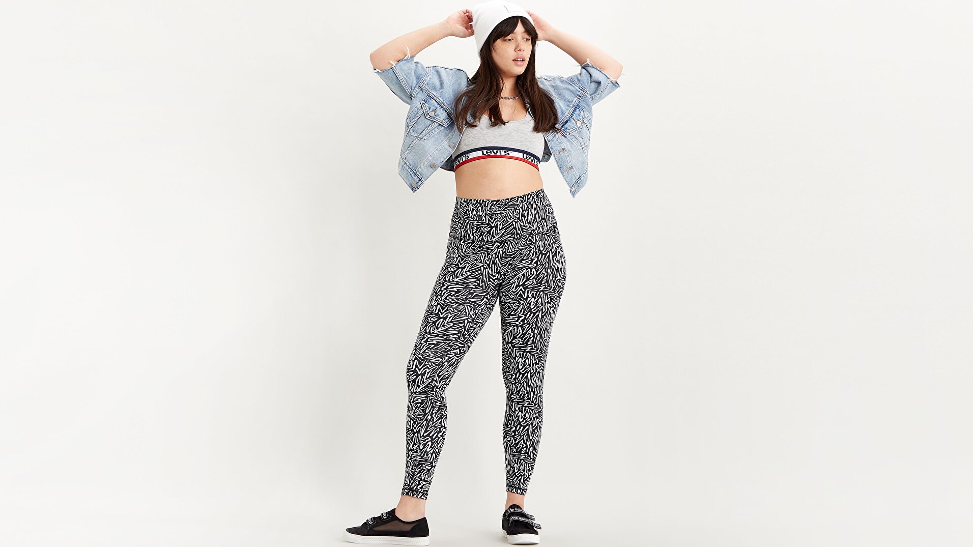 Logo legging Kadın Tayt-Fun Zebra Caviar
