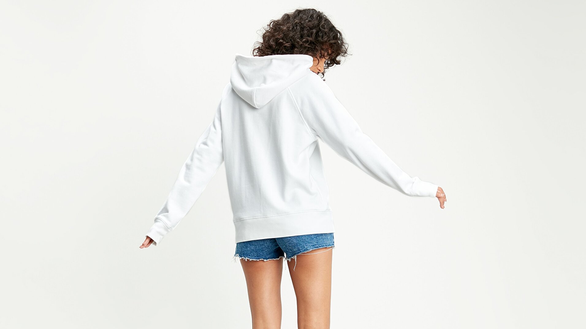 Graphic Sport Hoodie Hoodie Filled T2 Beyaz Kadın Kapüşonlu Sweatshirt