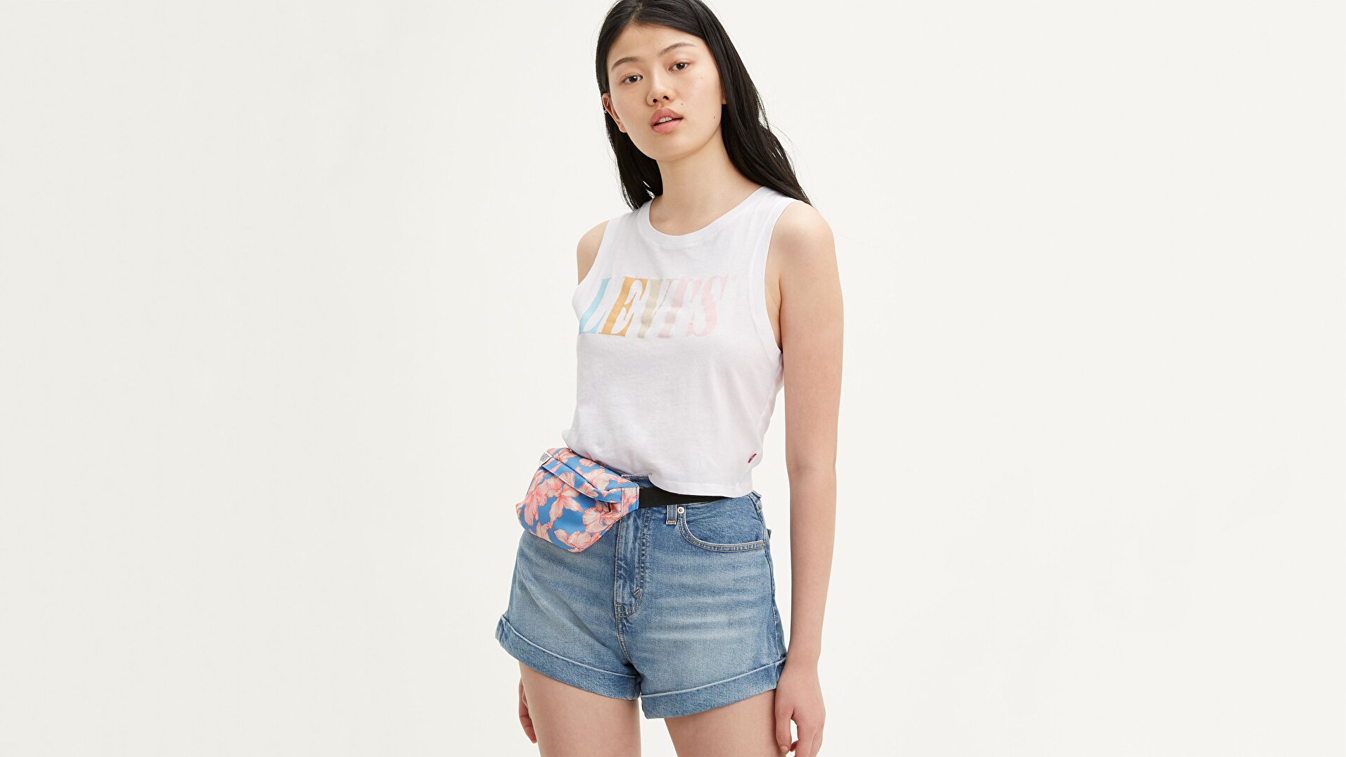 Graphic Crop Tank 90'S Serif Beyaz Kadın Tişört