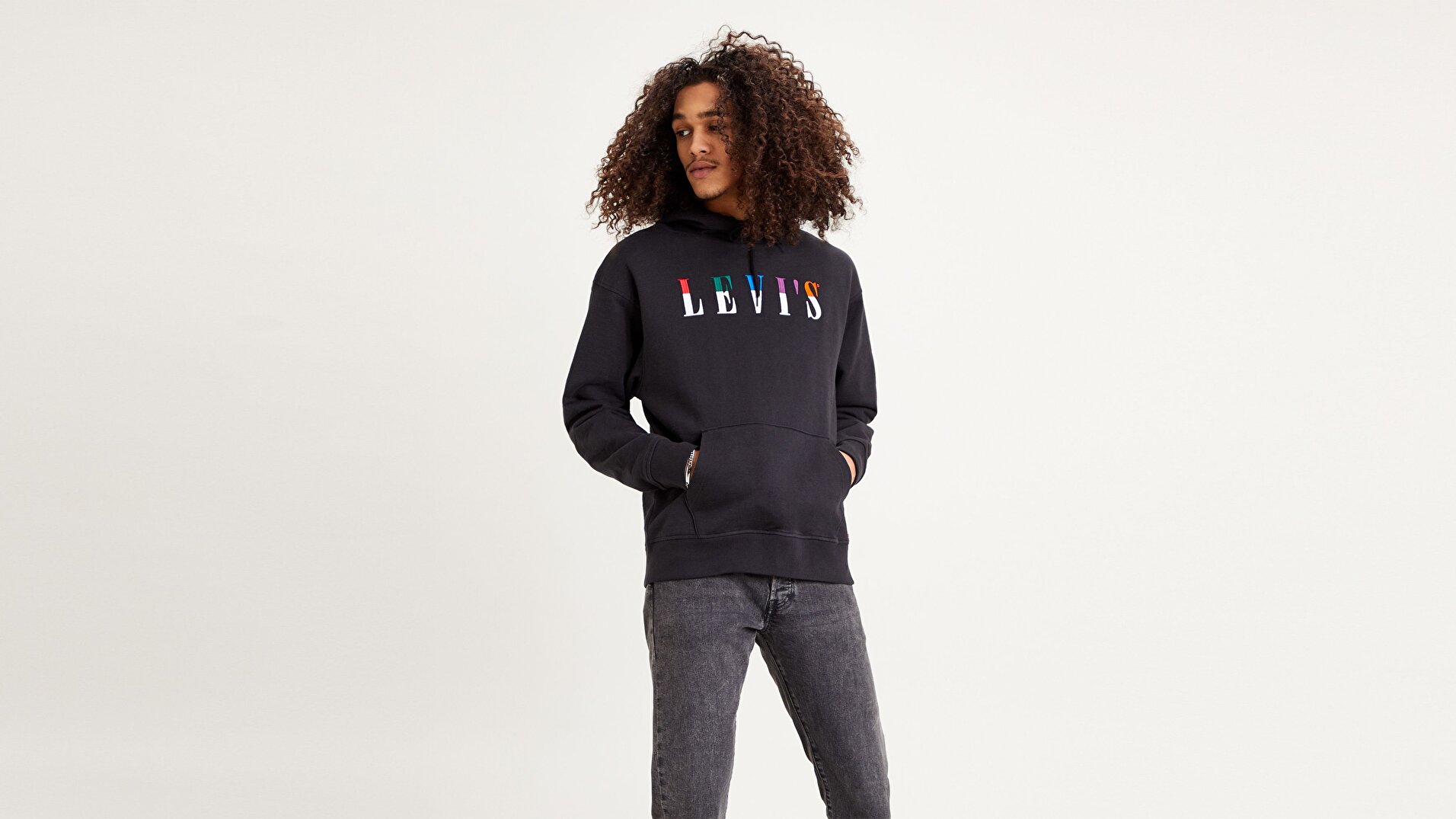 T2 Relaxd Graphic Hoodie Ssnl Serif Siyah Erkek Kapüşonlu Sweatshirt