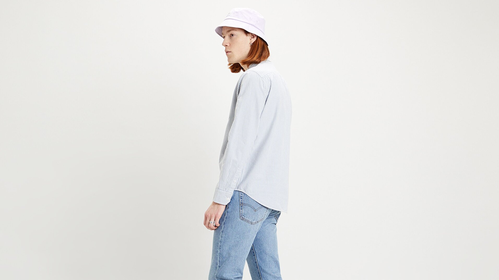 Sunset 1 Pocket Standard Amelie Stripe Mavi Erkek Gömlek