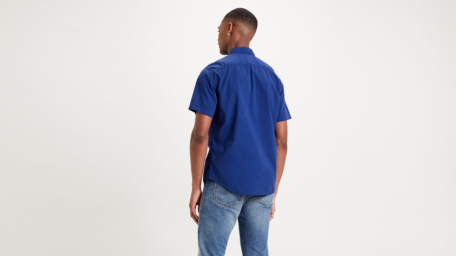 S/S Sunset 1 Pkt Standrd Garment Dye Mavi Erkek Gömlek