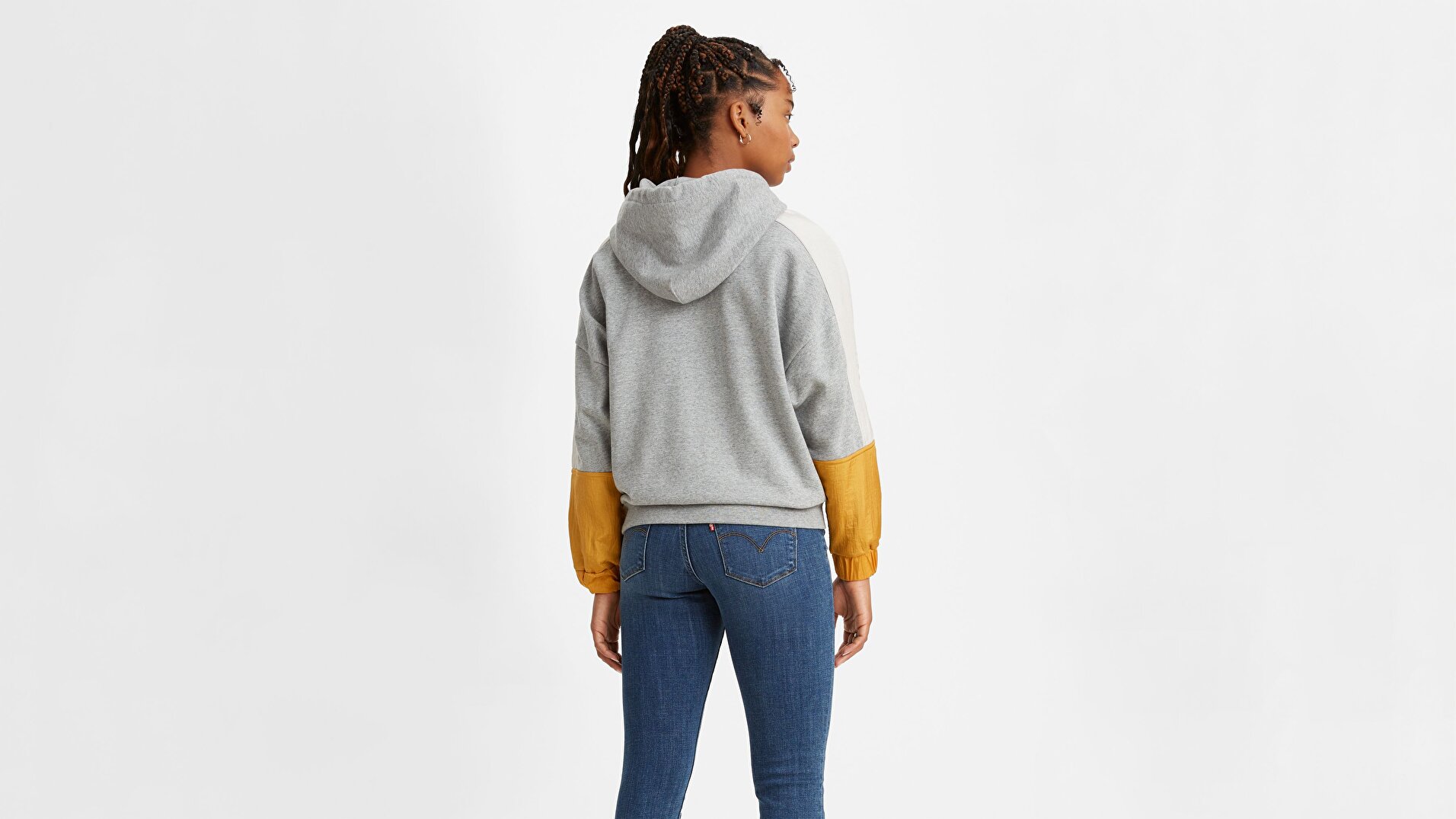 Leo Cb Hoodie Linear Logo Sarı Kadın Kapüşonlu Sweatshirt