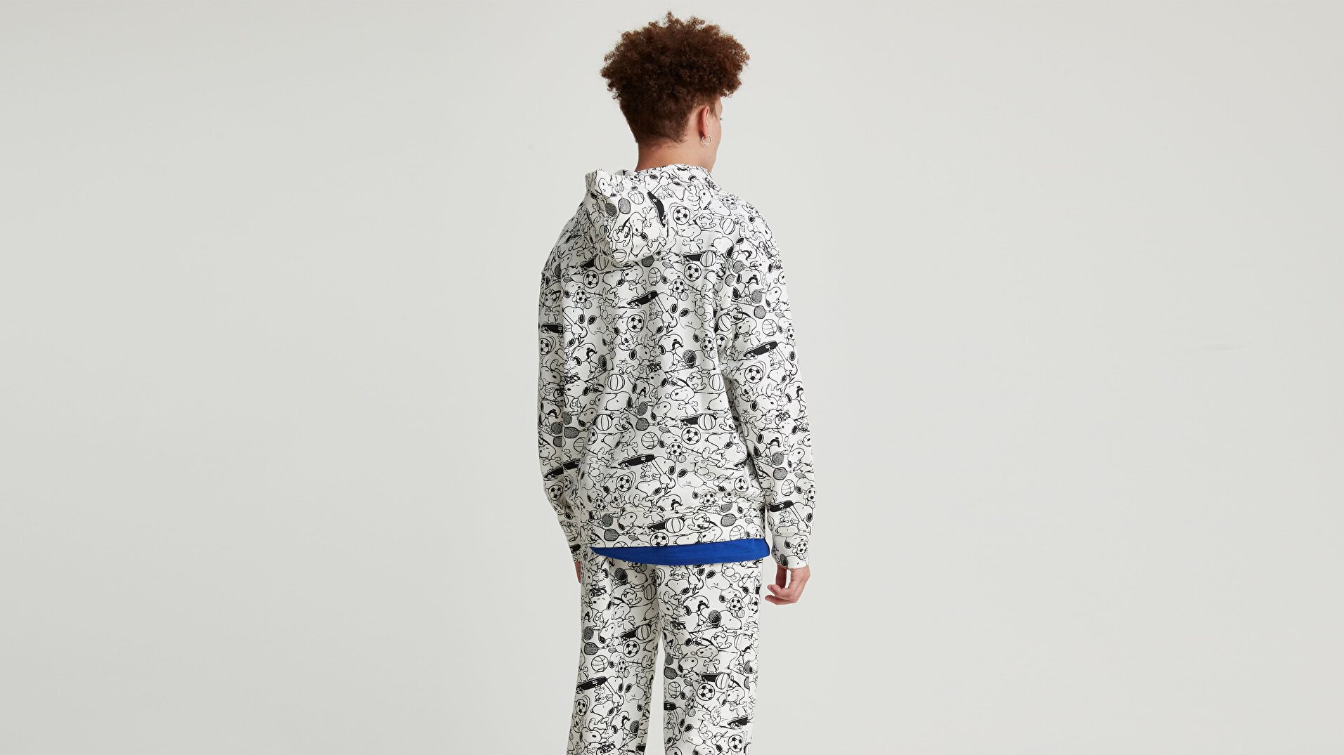T3 Relaxd Graphic Hoodie Snoopy Aop Çok renkli Erkek Kapüşonlu Sweatshirt