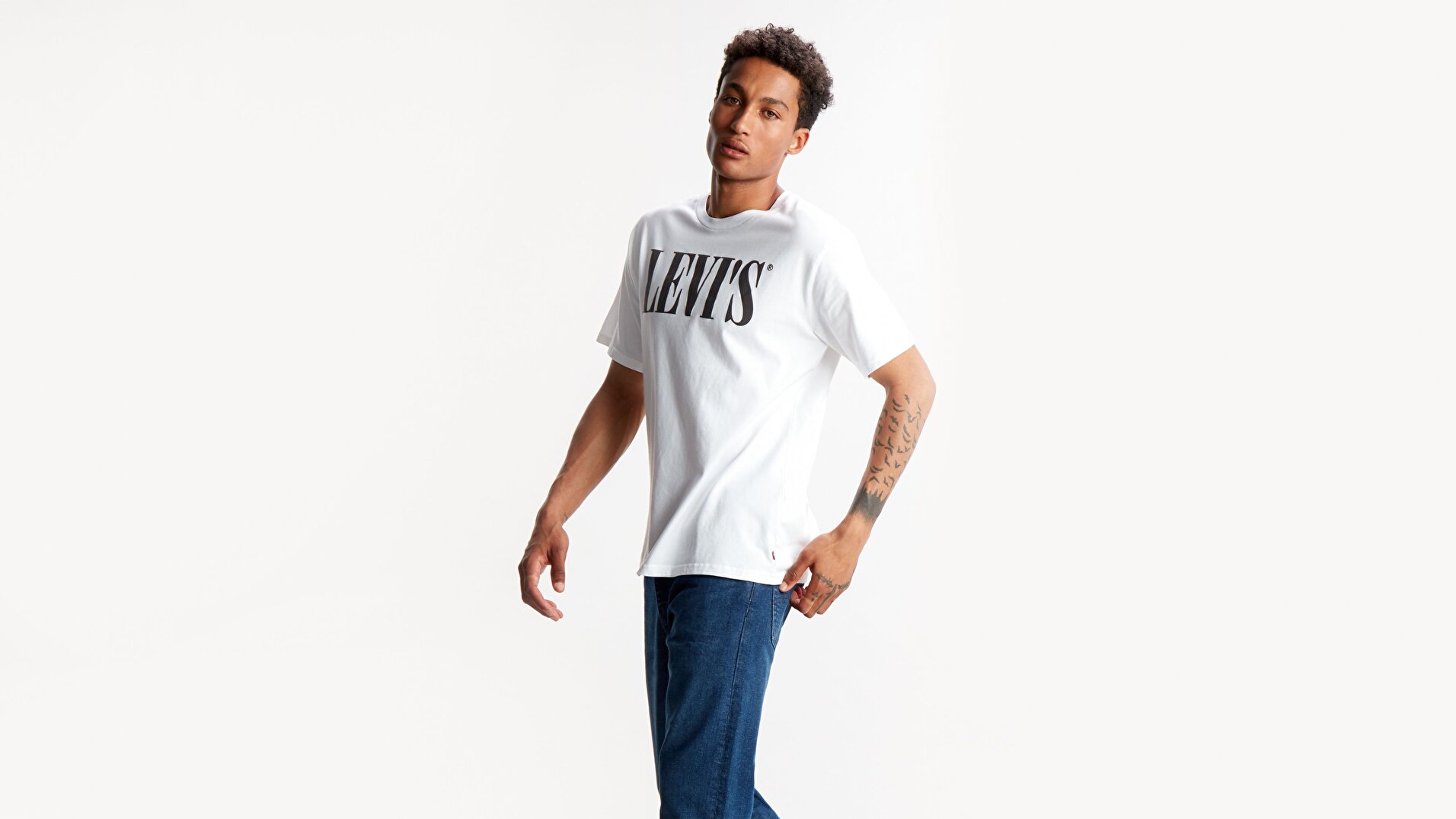 Relaxed Graphic Tee 90'S Serif Beyaz Erkek Tişört