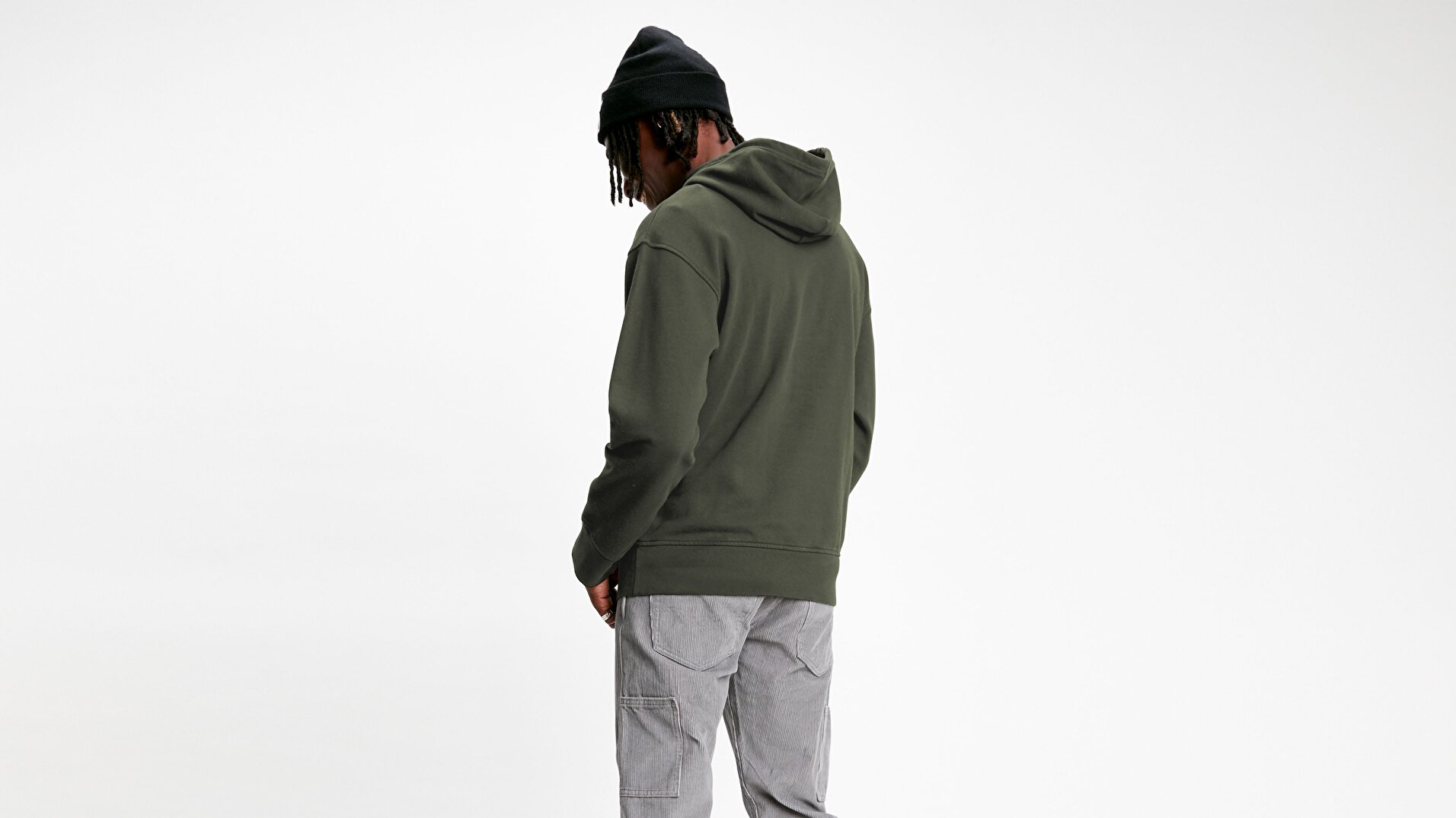 Relaxed Graphic Hoodie Ssnl Serif Siyah Erkek Kapüşonlu Sweatshirt