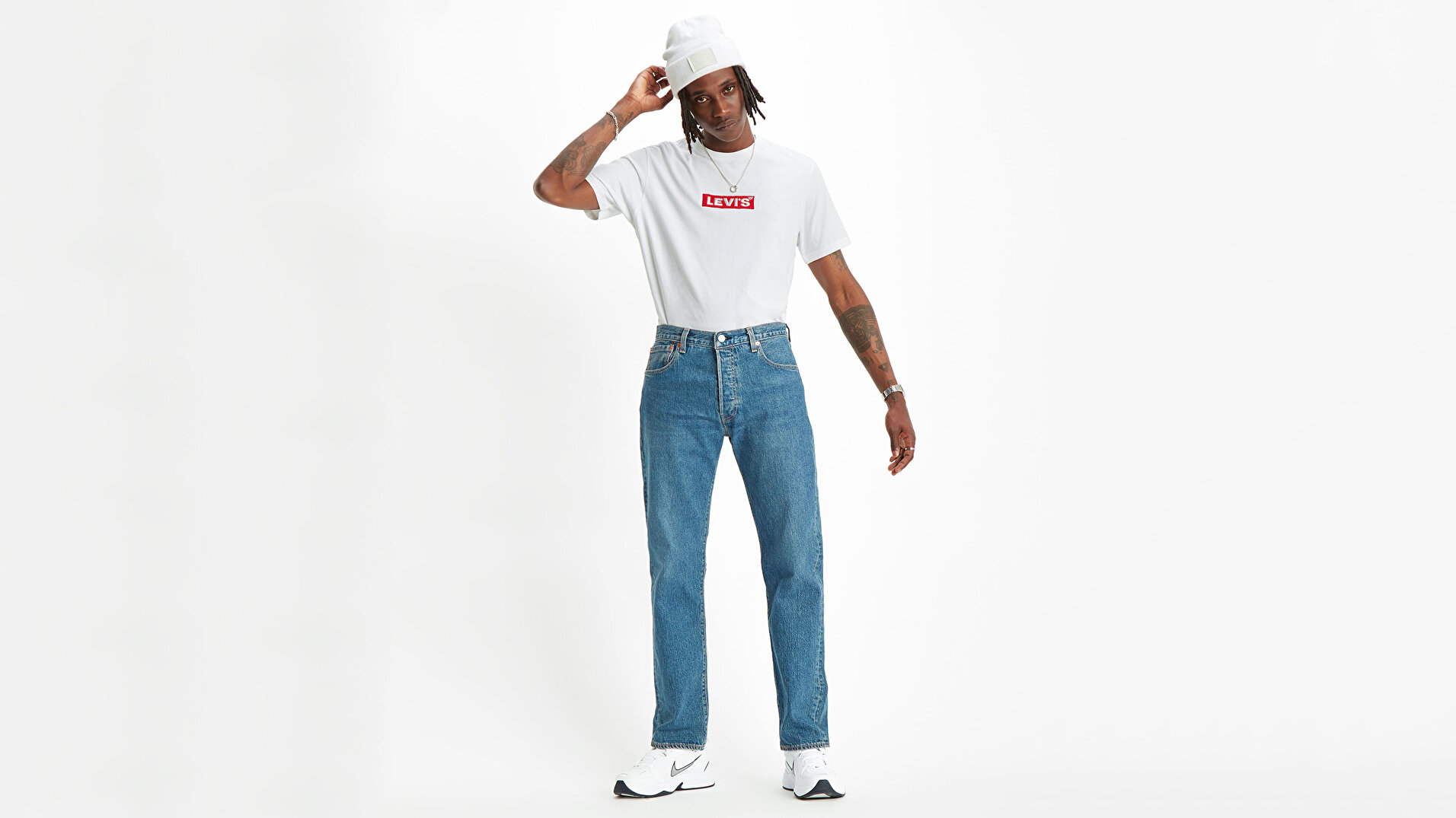 501® '93 Straight Fit Erkek Jean Pantolon-Bleu Eyes Peak