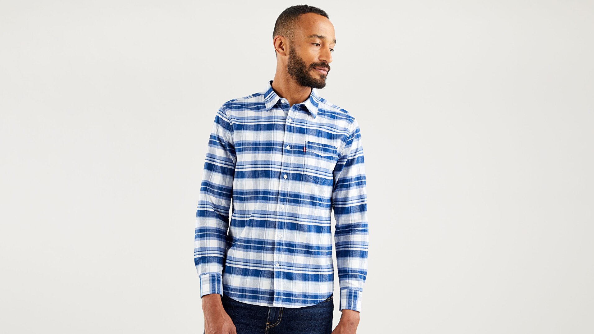 Sunset Standard Fit Navy Peony Erkek Mavi Gömlek