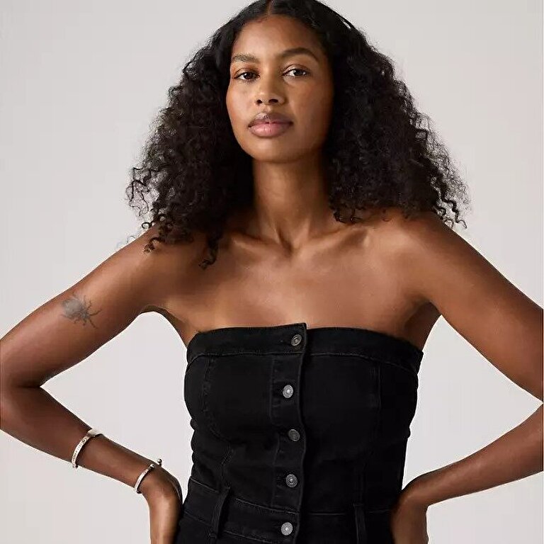 Denim Bustier Elbise