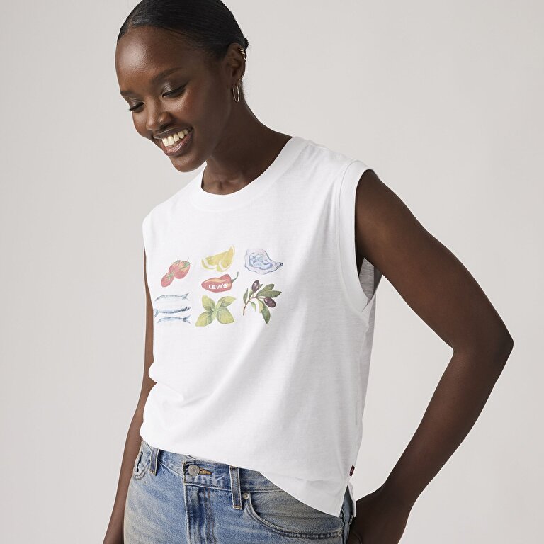 Graphic Boxy Tank Top